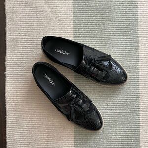 Limelight Glossy Black Tassel Loafers, women’s 8